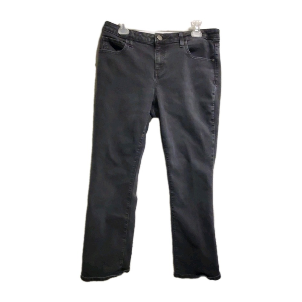 Simply Vera Vera Wang Jeans Womens Size 14 Black Bootcut Stretch Straight-leg